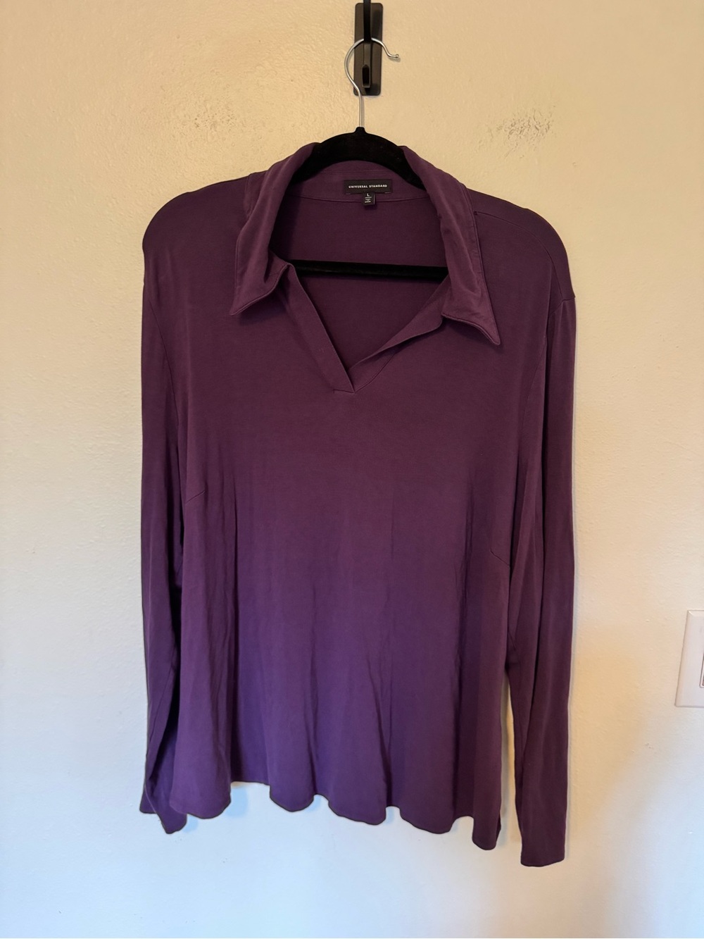 Universal Standard Moore Liquid Jersey Popover Top Blouse Collar Plus 22/24 EUC